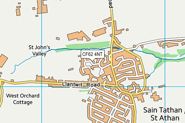 CF62 4NT map - OS VectorMap District (Ordnance Survey)