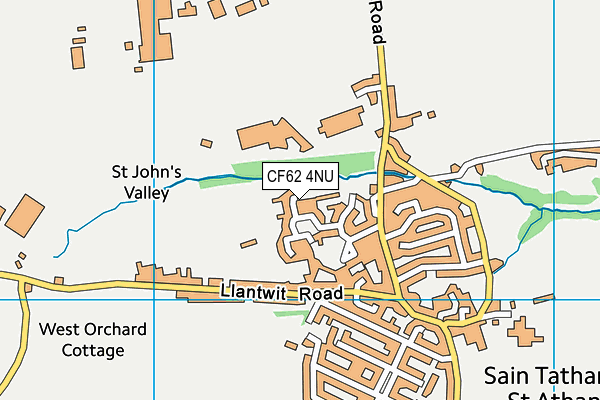 CF62 4NU map - OS VectorMap District (Ordnance Survey)