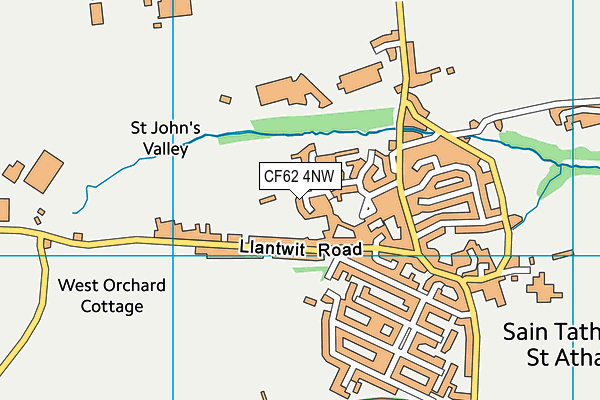 CF62 4NW map - OS VectorMap District (Ordnance Survey)