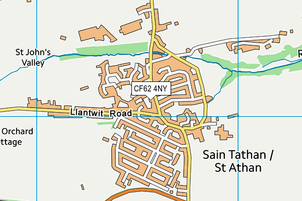 CF62 4NY map - OS VectorMap District (Ordnance Survey)