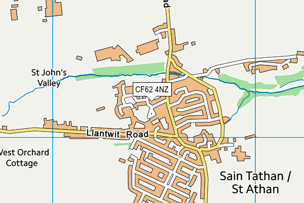 CF62 4NZ map - OS VectorMap District (Ordnance Survey)