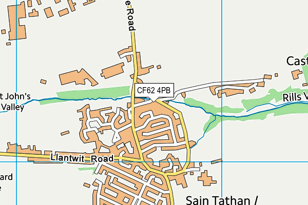 CF62 4PB map - OS VectorMap District (Ordnance Survey)