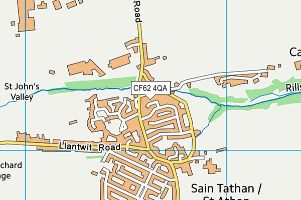 CF62 4QA map - OS VectorMap District (Ordnance Survey)