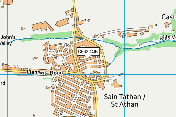 CF62 4QB map - OS VectorMap District (Ordnance Survey)