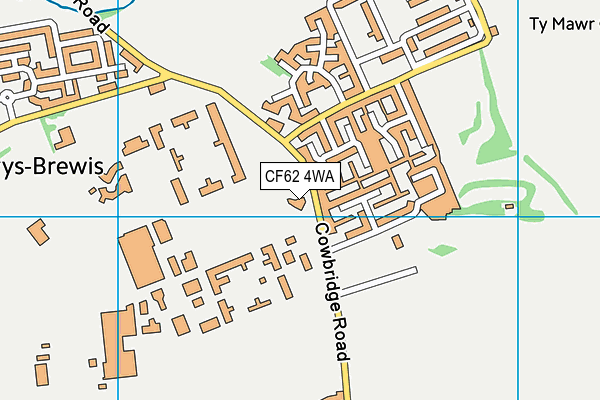 CF62 4WA map - OS VectorMap District (Ordnance Survey)