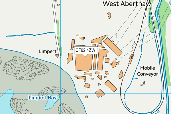CF62 4ZW map - OS VectorMap District (Ordnance Survey)