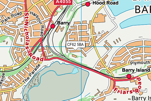 CF62 5BA map - OS VectorMap District (Ordnance Survey)