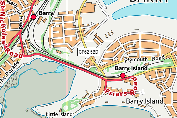 CF62 5BD map - OS VectorMap District (Ordnance Survey)