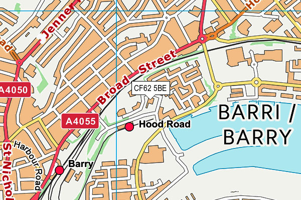 CF62 5BE map - OS VectorMap District (Ordnance Survey)