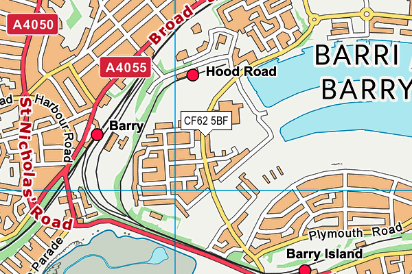 CF62 5BF map - OS VectorMap District (Ordnance Survey)