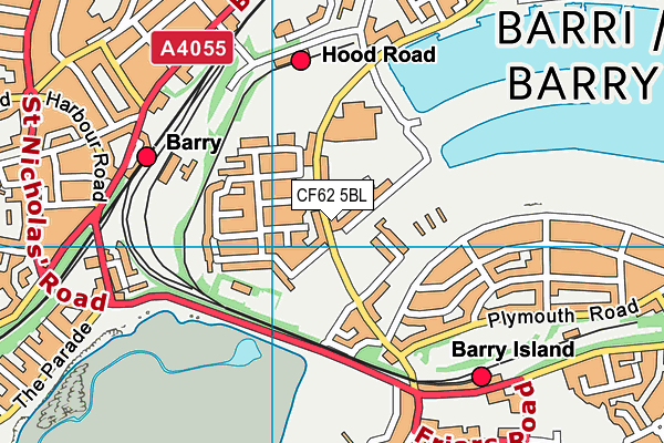 CF62 5BL map - OS VectorMap District (Ordnance Survey)