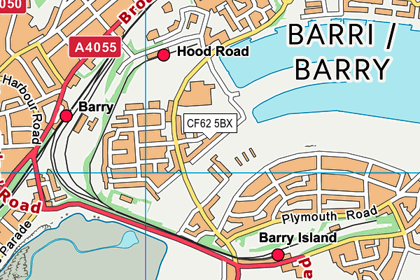 CF62 5BX map - OS VectorMap District (Ordnance Survey)