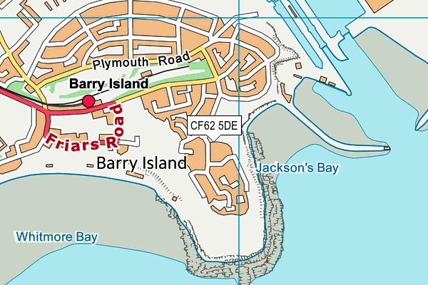 CF62 5DE map - OS VectorMap District (Ordnance Survey)