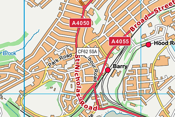 CF62 5SA map - OS VectorMap District (Ordnance Survey)