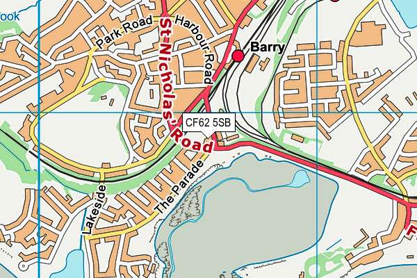 CF62 5SB map - OS VectorMap District (Ordnance Survey)