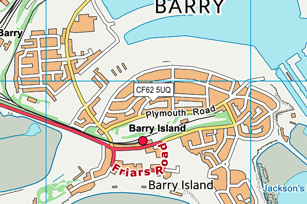 CF62 5UQ map - OS VectorMap District (Ordnance Survey)