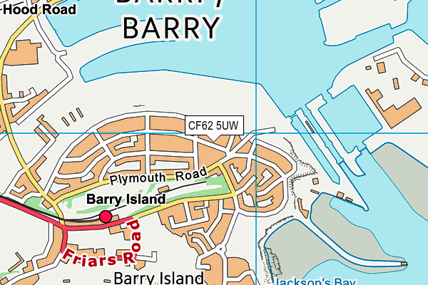 CF62 5UW map - OS VectorMap District (Ordnance Survey)