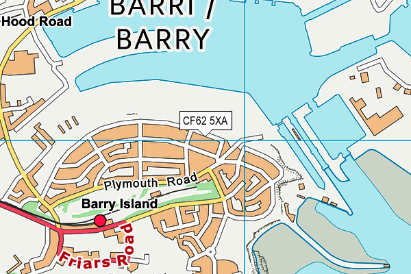 CF62 5XA map - OS VectorMap District (Ordnance Survey)