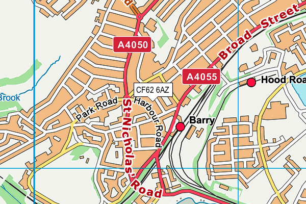 CF62 6AZ map - OS VectorMap District (Ordnance Survey)