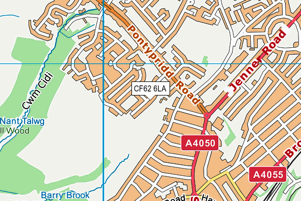 CF62 6LA map - OS VectorMap District (Ordnance Survey)