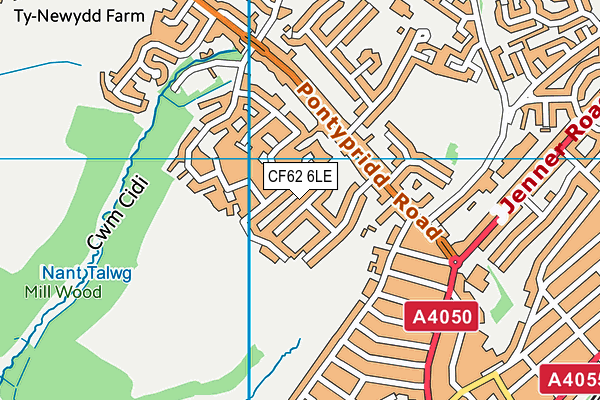 CF62 6LE map - OS VectorMap District (Ordnance Survey)