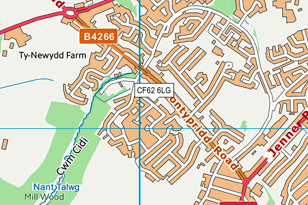 CF62 6LG map - OS VectorMap District (Ordnance Survey)