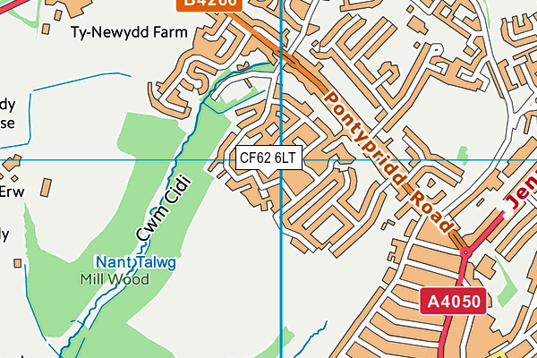 CF62 6LT map - OS VectorMap District (Ordnance Survey)