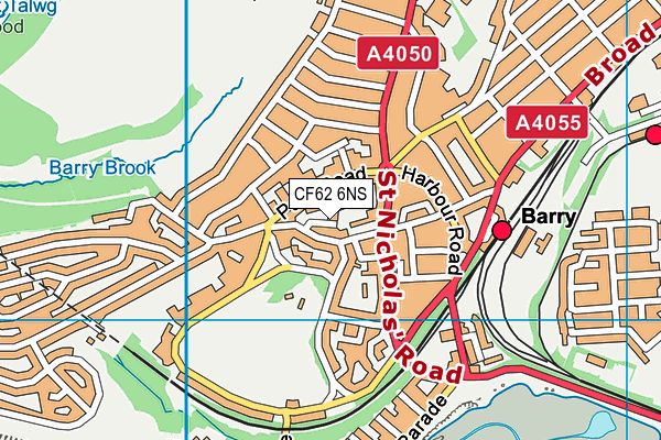 CF62 6NS map - OS VectorMap District (Ordnance Survey)