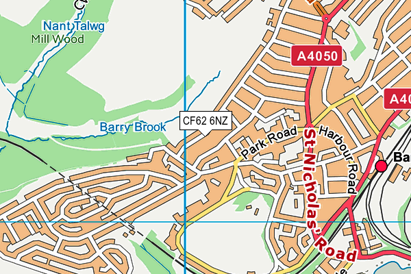 CF62 6NZ map - OS VectorMap District (Ordnance Survey)