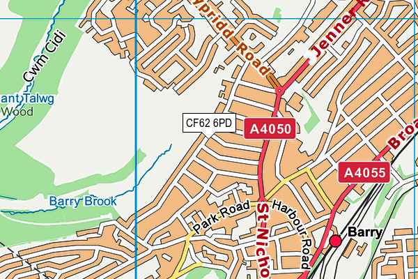 CF62 6PD map - OS VectorMap District (Ordnance Survey)