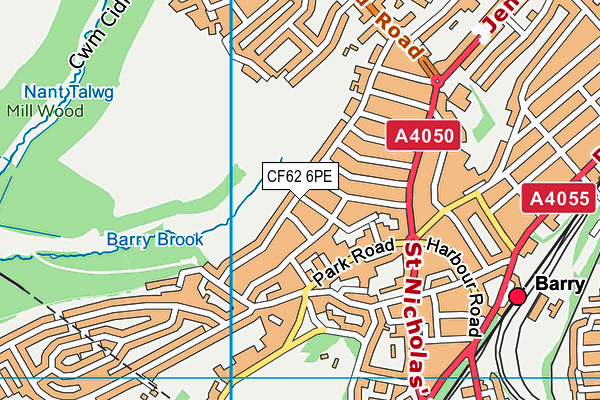 CF62 6PE map - OS VectorMap District (Ordnance Survey)