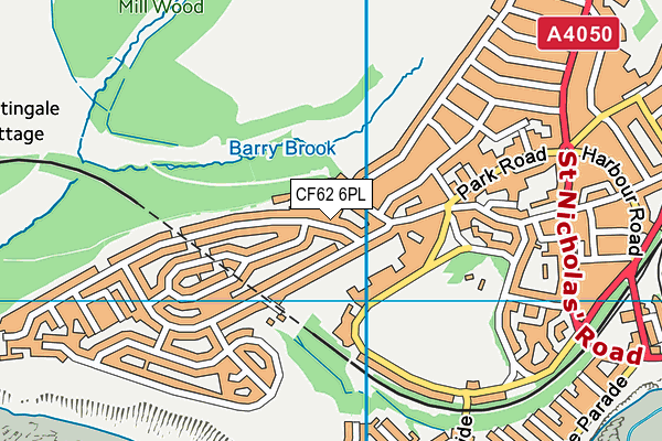 CF62 6PL map - OS VectorMap District (Ordnance Survey)