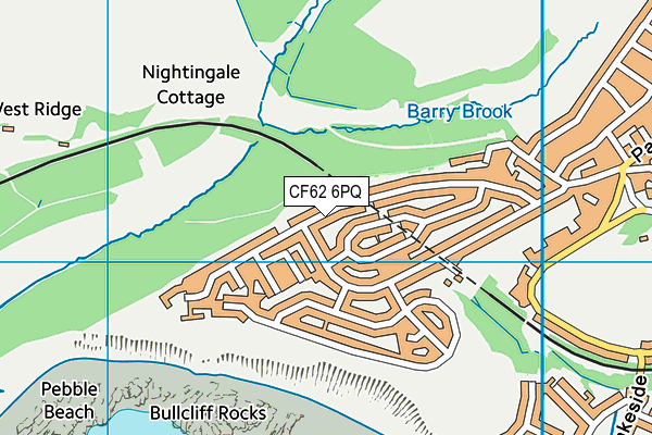 CF62 6PQ map - OS VectorMap District (Ordnance Survey)