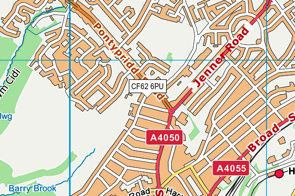 CF62 6PU map - OS VectorMap District (Ordnance Survey)