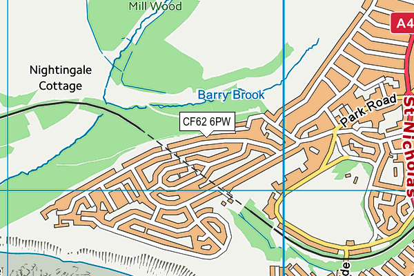 CF62 6PW map - OS VectorMap District (Ordnance Survey)