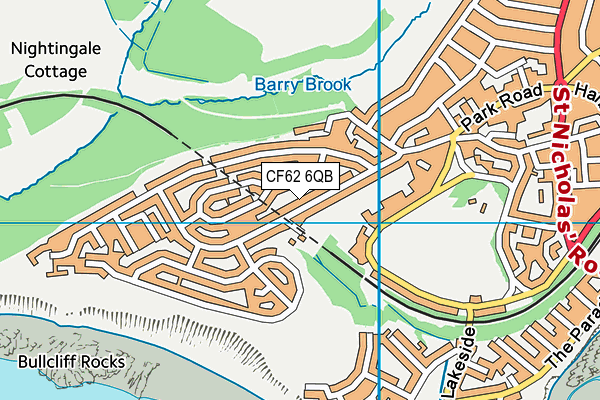 CF62 6QB map - OS VectorMap District (Ordnance Survey)