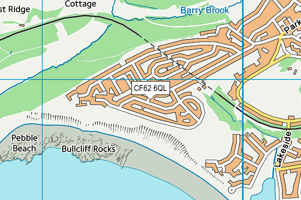 CF62 6QL map - OS VectorMap District (Ordnance Survey)