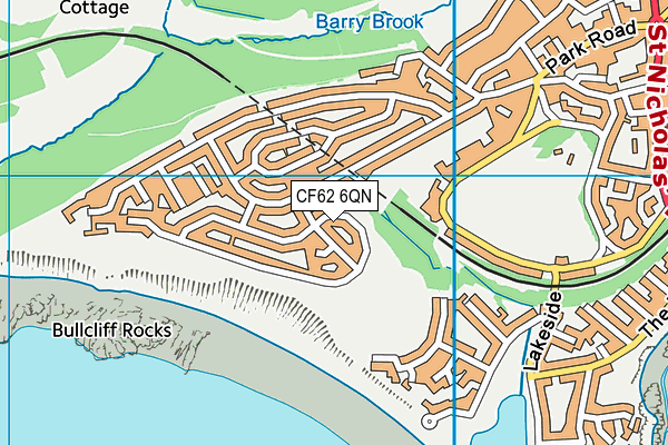 CF62 6QN map - OS VectorMap District (Ordnance Survey)