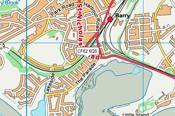 CF62 6QS map - OS VectorMap District (Ordnance Survey)