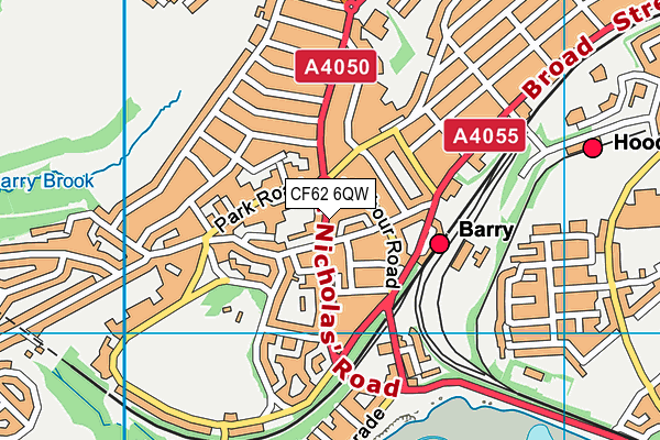 CF62 6QW map - OS VectorMap District (Ordnance Survey)