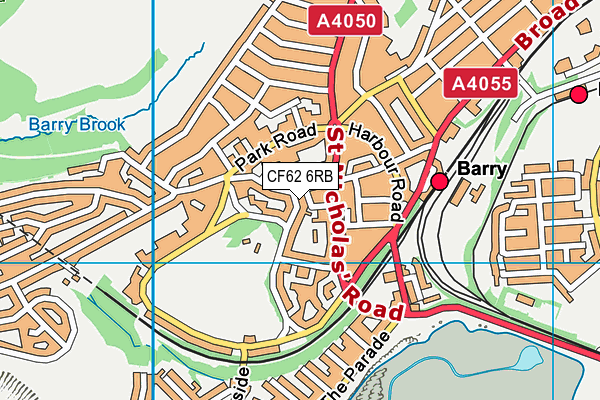 CF62 6RB map - OS VectorMap District (Ordnance Survey)