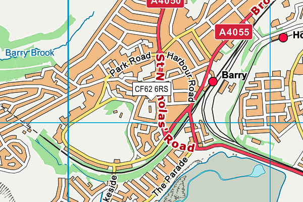 CF62 6RS map - OS VectorMap District (Ordnance Survey)