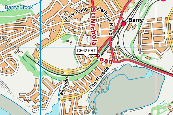 CF62 6RT map - OS VectorMap District (Ordnance Survey)