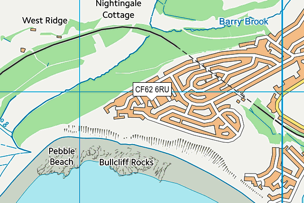 CF62 6RU map - OS VectorMap District (Ordnance Survey)