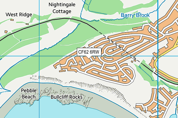 CF62 6RW map - OS VectorMap District (Ordnance Survey)