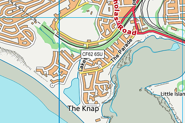 CF62 6SU map - OS VectorMap District (Ordnance Survey)