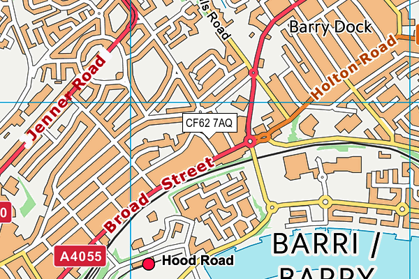 CF62 7AQ map - OS VectorMap District (Ordnance Survey)