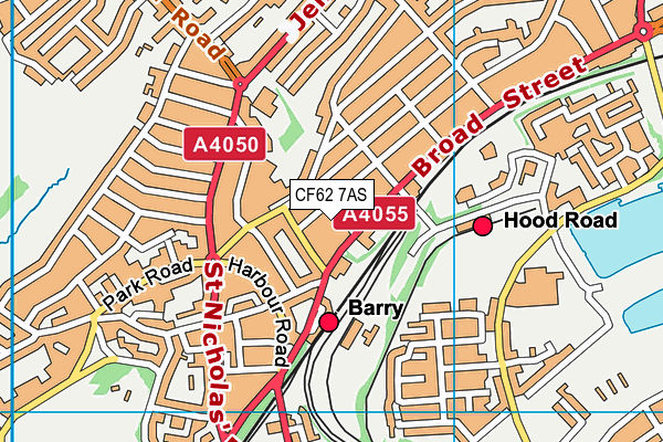 CF62 7AS map - OS VectorMap District (Ordnance Survey)