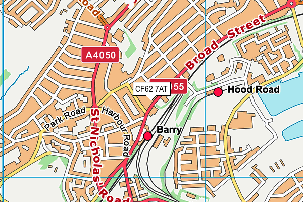 CF62 7AT map - OS VectorMap District (Ordnance Survey)