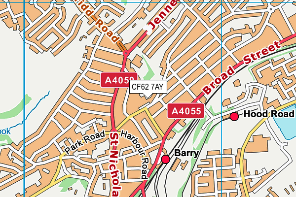 CF62 7AY map - OS VectorMap District (Ordnance Survey)